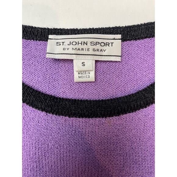 ST. JOHN SPORT Marie Gray Sleeveless Small Purple Waist Length Knit Tank - Picture 3 of 9